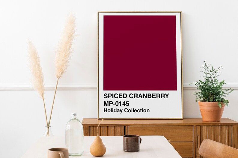 Colour Chip Print Holiday Print Colour Swatch Print Cranberry Art Burgundy Print Colour Swatch Poster Modern Art Print 画像 3