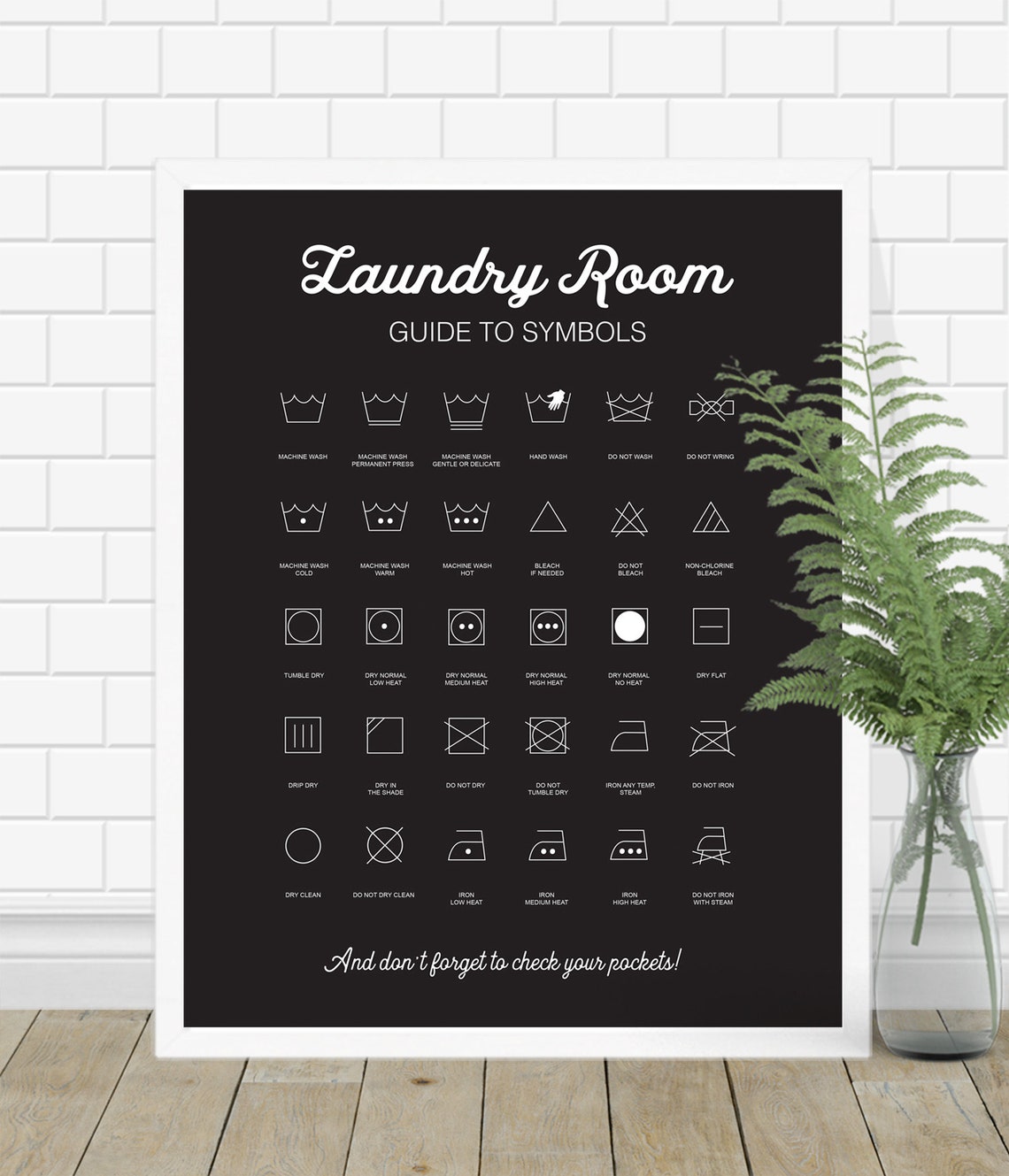 Laundry Symbols Art Print Laundry Room Art Laundry Rules Etsy