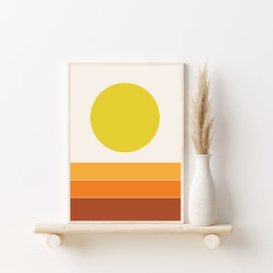 70s Art 1970s Art Mid Century Modern Art, Abstract Sunset Prints, Sunset Art, 70s Decor, Mid Century Modern Decor, Sunset Prints image 3