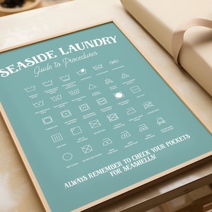 Beach House Sign, Beach Print, Laundry Room Art, Laundry Symbols, Beach ...