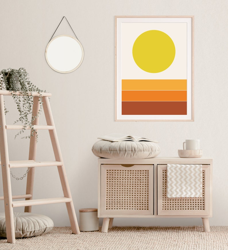 70s Art 1970s Art Mid Century Modern Art, Abstract Sunset Prints, Sunset Art, 70s Decor, Mid Century Modern Decor, Sunset Prints image 5