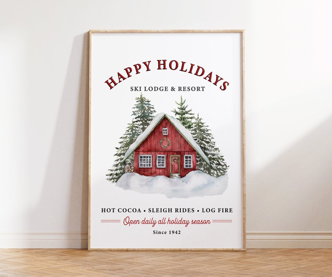 Rustic Christmas Wall Art Christmas Tree Market Print Etsy