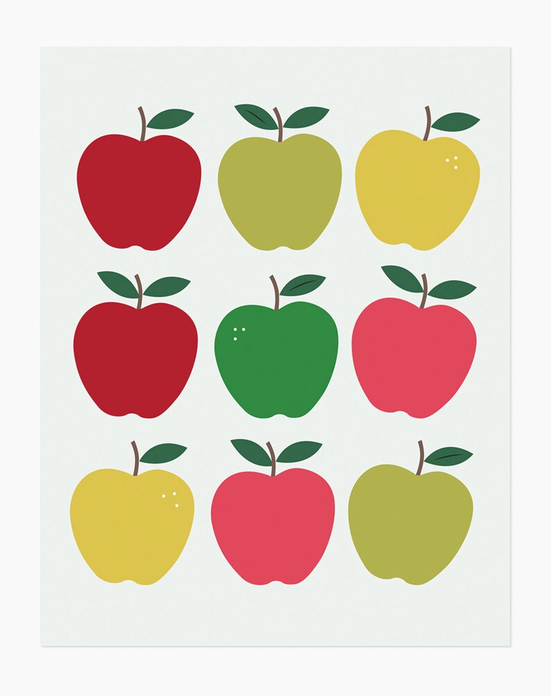 Apple Print Skandinavisches Dekor Nordisches Design Mid Century Modern Küche Wandkunst Küchendruck Apple Art Print Bild 3