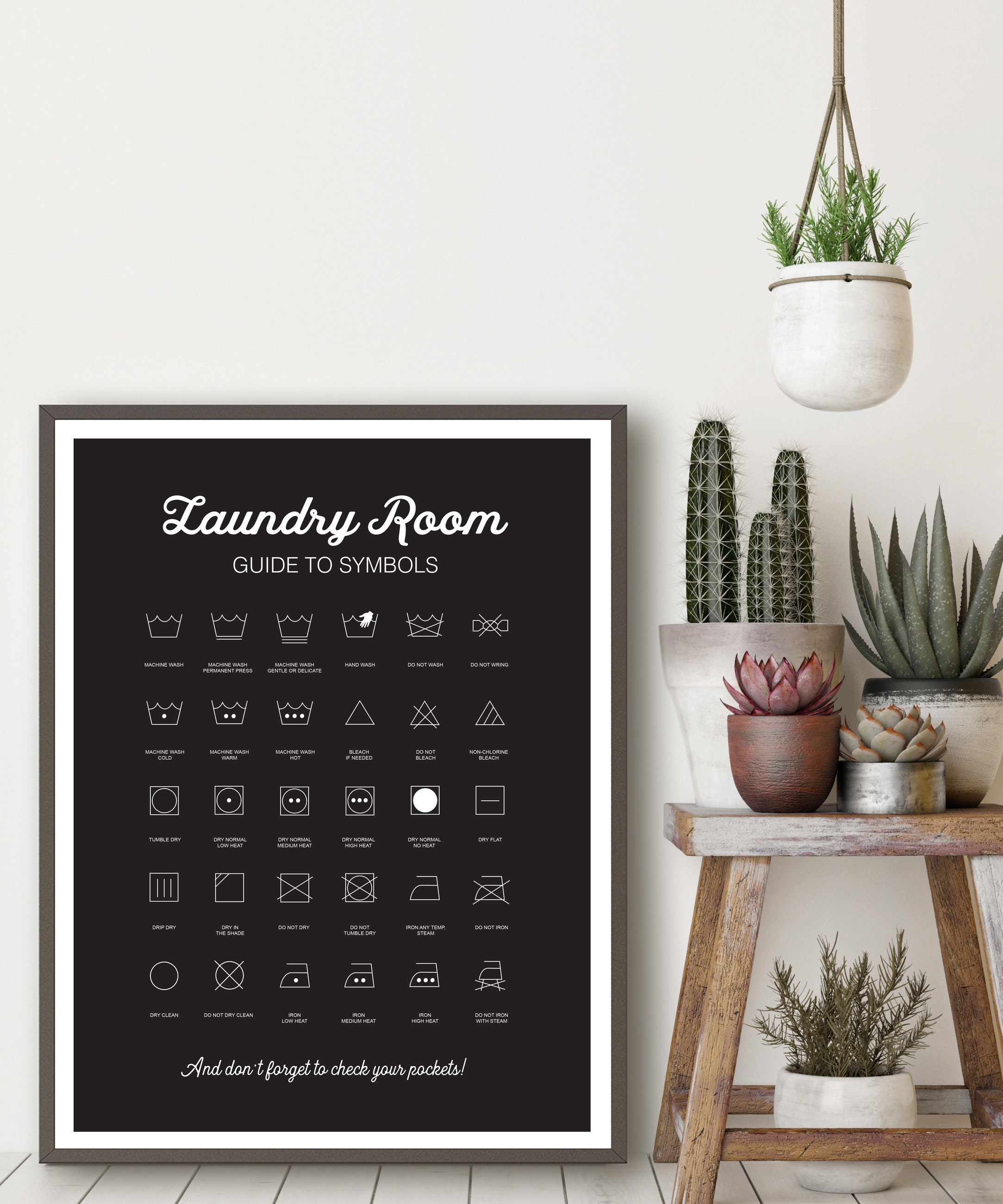 Laundry Symbols Art Print Laundry Room Art Laundry Rules Etsy