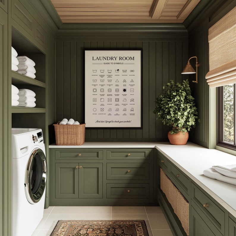 Laundry Room Symbols Print Laundry Room Wall Art Wash Symbols Print ...