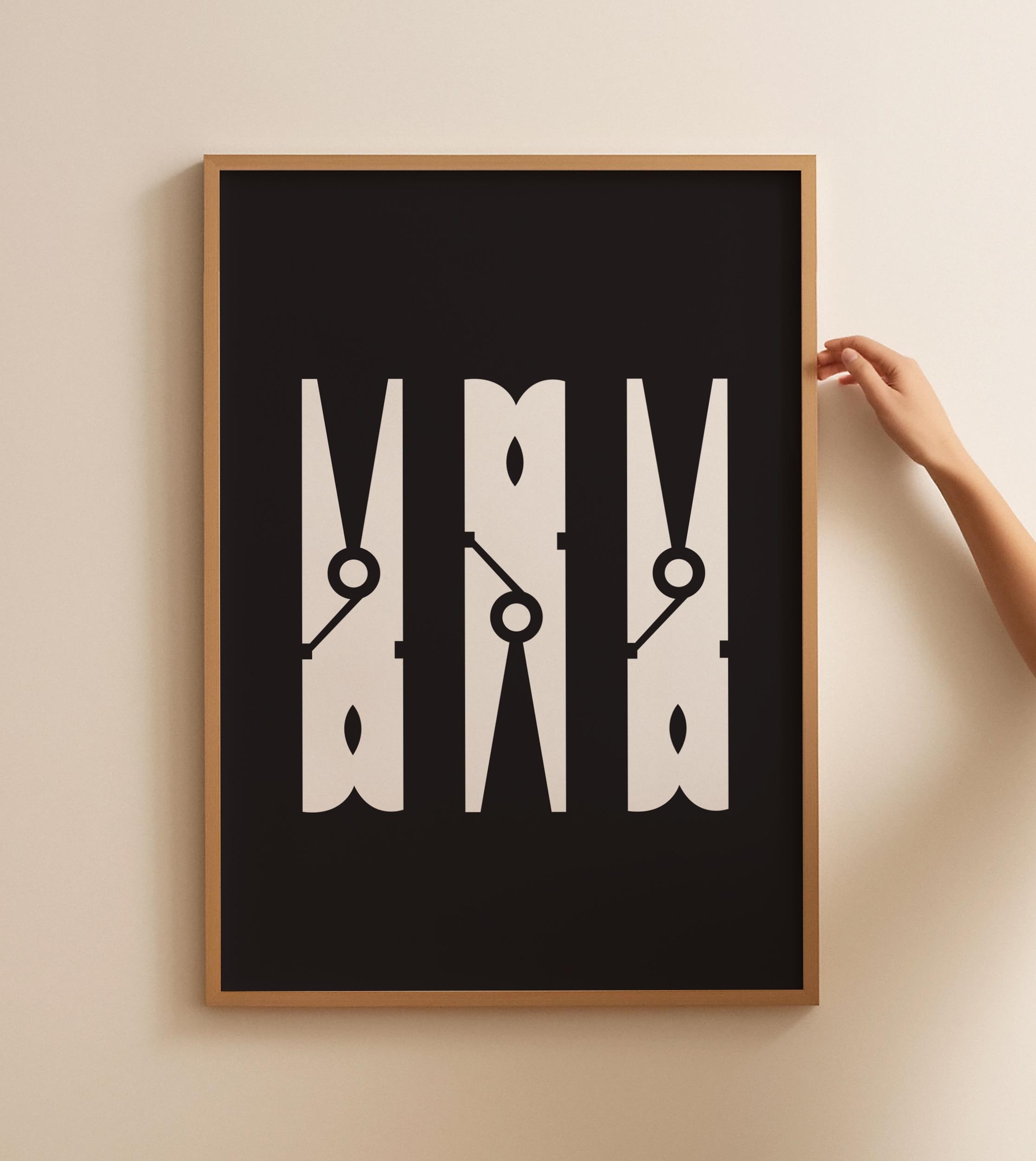 Laundry Room Print, Clothespins Print, Clothespin Art Print, Laundry ...