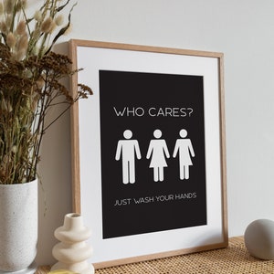 Bathroom Wall Art, Gender Neutral Bathroom Art, Social Justice Art ...