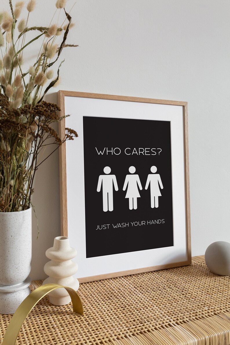 Bathroom Wall Art Gender Neutral Bathroom Art Social Justice - Etsy