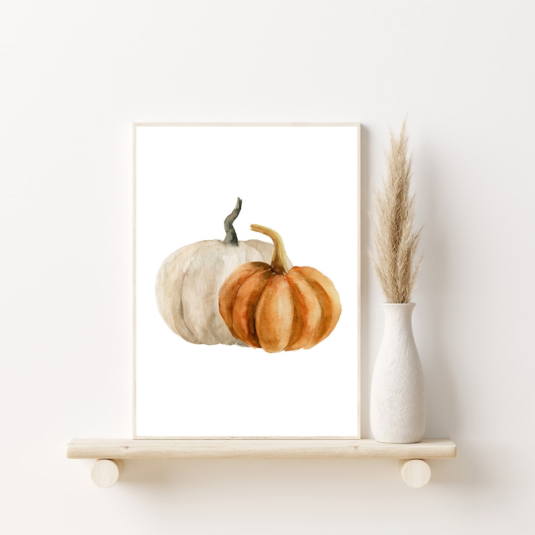Pumpkin Art Print Fall Print Pumpkin Painting Thanksgiving - Etsy