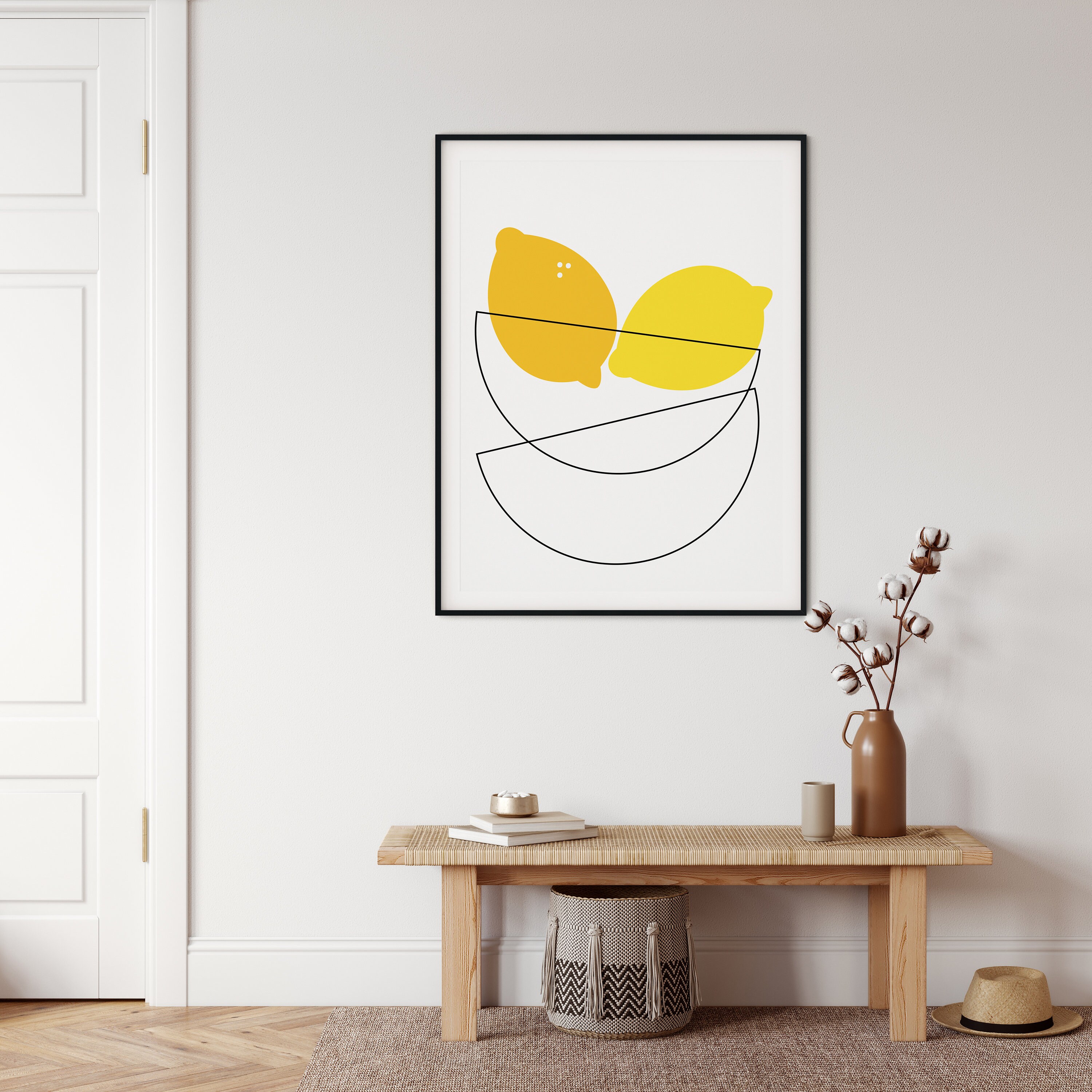Lemon Print Kitchen Wall Art Lemon Wall Art Lemon Decor | Etsy
