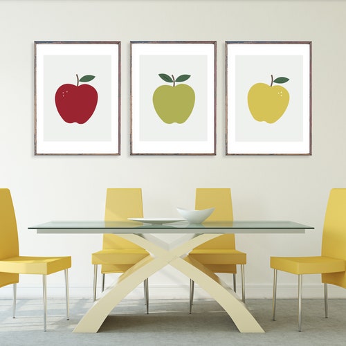 Apple Print Fruit Wall Decor Apple Watercolor Printable Etsy