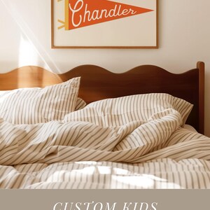 Custom Name Pennant Print Personalized Kids Decor Vintage Flag Print Name Pennant Boys Room Wall Art Retro Kids Room Decor Baby Name image 10