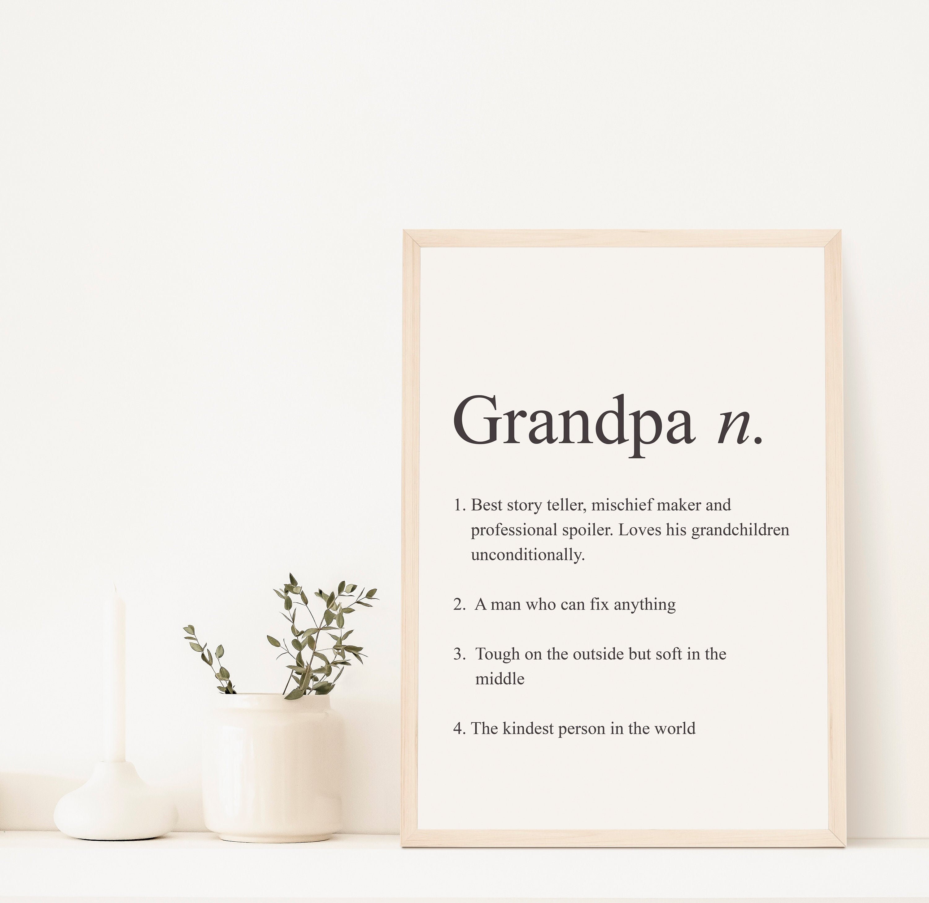 Download Grandpa Gift Grandfather Gift Grandpa Definition Print Gift Etsy