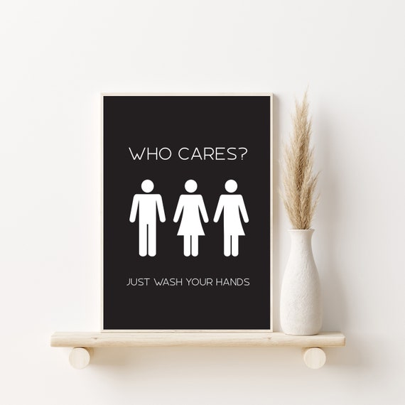 Bathroom Wall Art Gender Neutral Bathroom Art Social Justice - Etsy