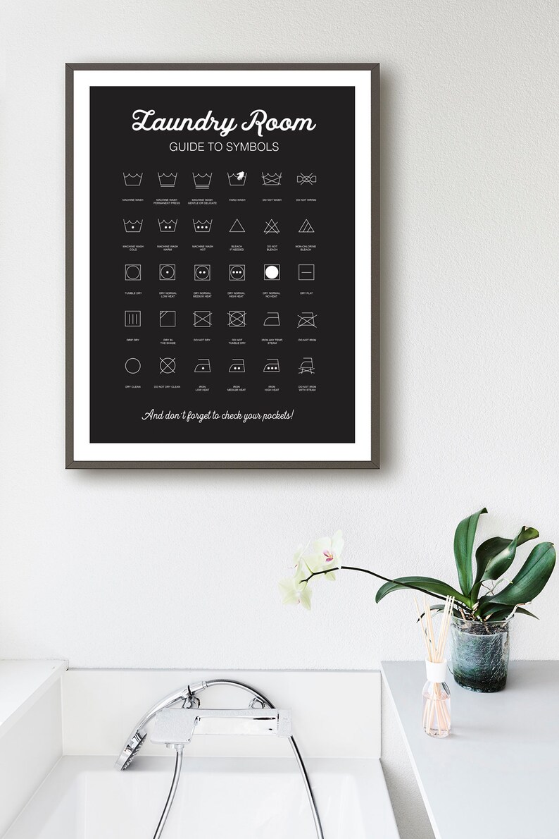 Laundry Symbols Art Print Laundry Room Art Laundry Rules Etsy