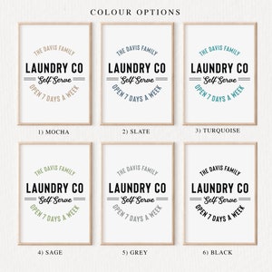 Laundry Room Art Set of Three Laundry Wall Art Wall Art Set Personalized Laundry Sign Hangers Print Clothes Pins Laundry Set image 2