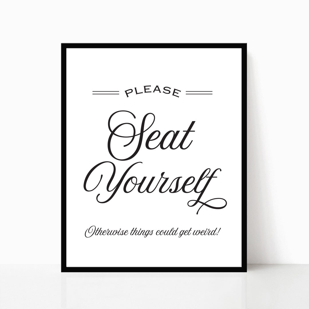 Funny Bathroom Art, Please Seat Yourself, Bathroom Wall Art, Bathroom
