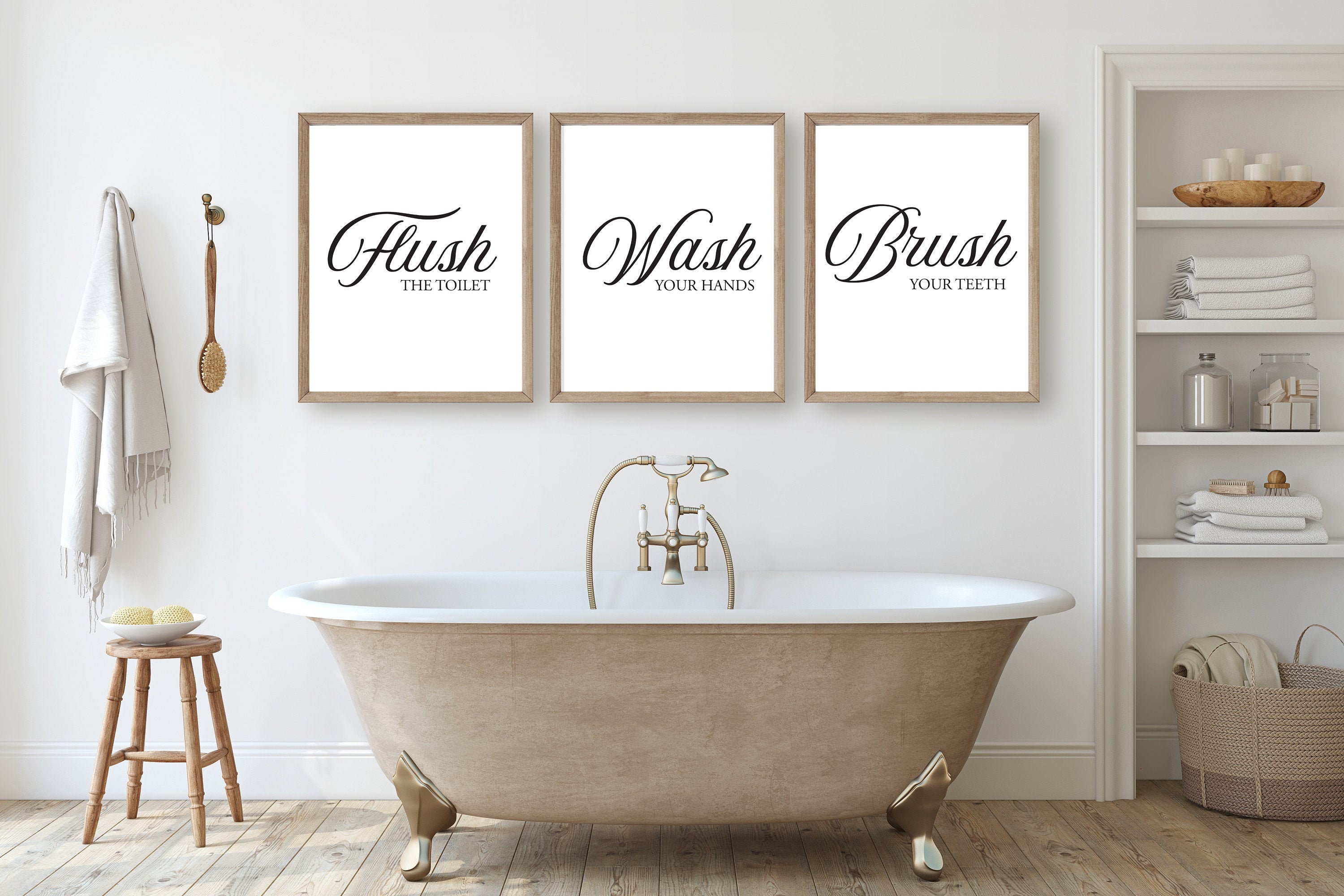 Bathroom Wall Art Bathroom Prints Bathroom Rules Wash Etsy Canada