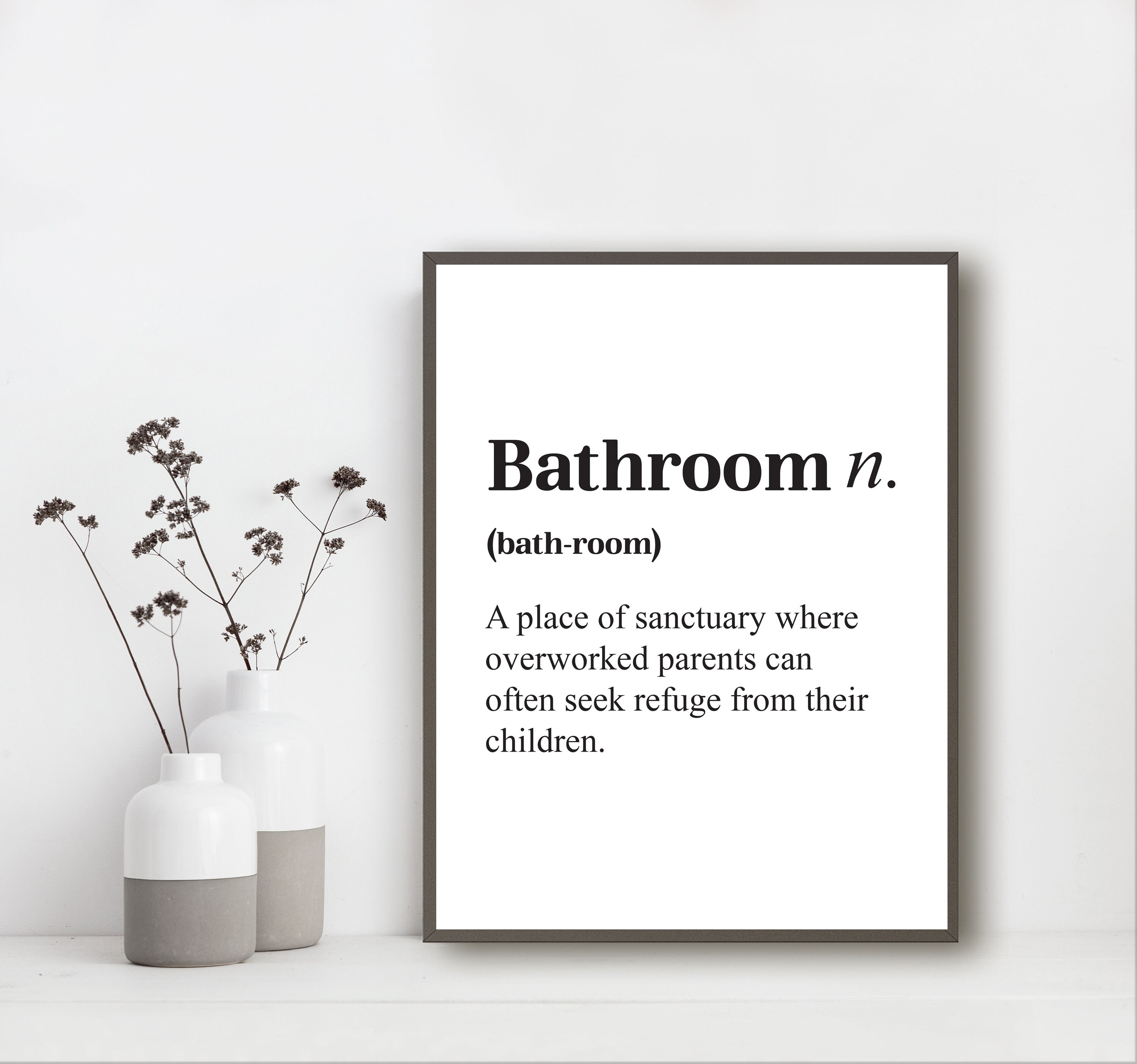 Bathroom Definition Print Funny Bathroom Sign Bathroom Etsy
