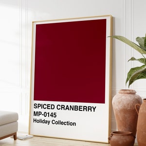 Colour Chip Print Holiday Print Colour Swatch Print Cranberry Art Burgundy Print Colour Swatch Poster Modern Art Print 画像 2