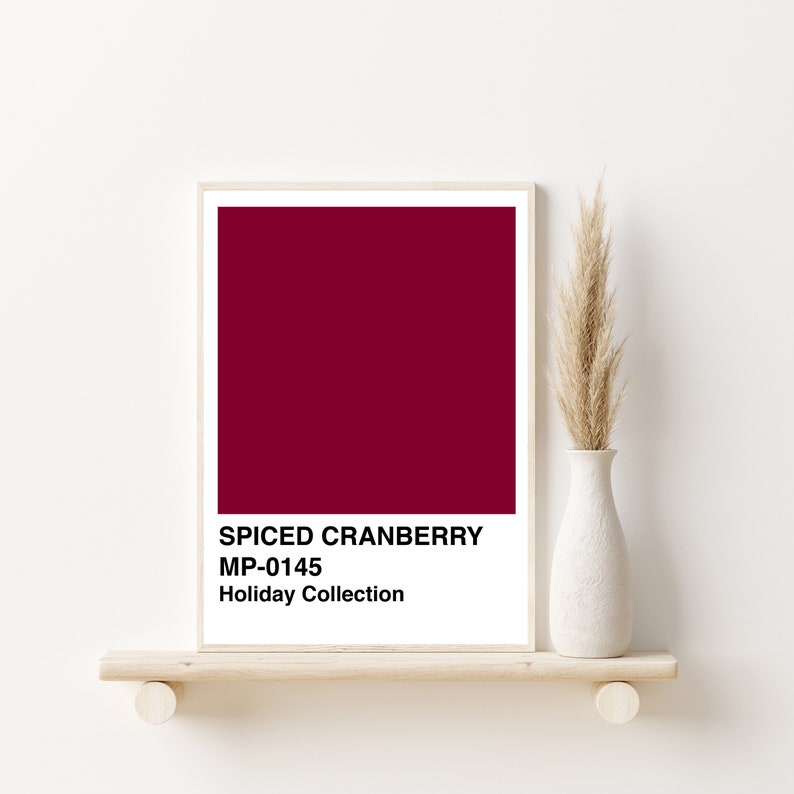 Colour Chip Print Holiday Print Colour Swatch Print Cranberry Art Burgundy Print Colour Swatch Poster Modern Art Print 画像 5