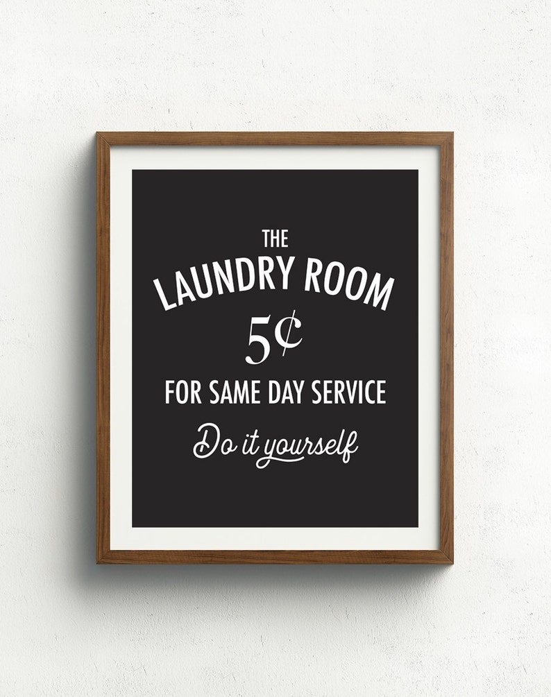 Laundry Room Art Vintage Laundry Sign Black and White - Etsy