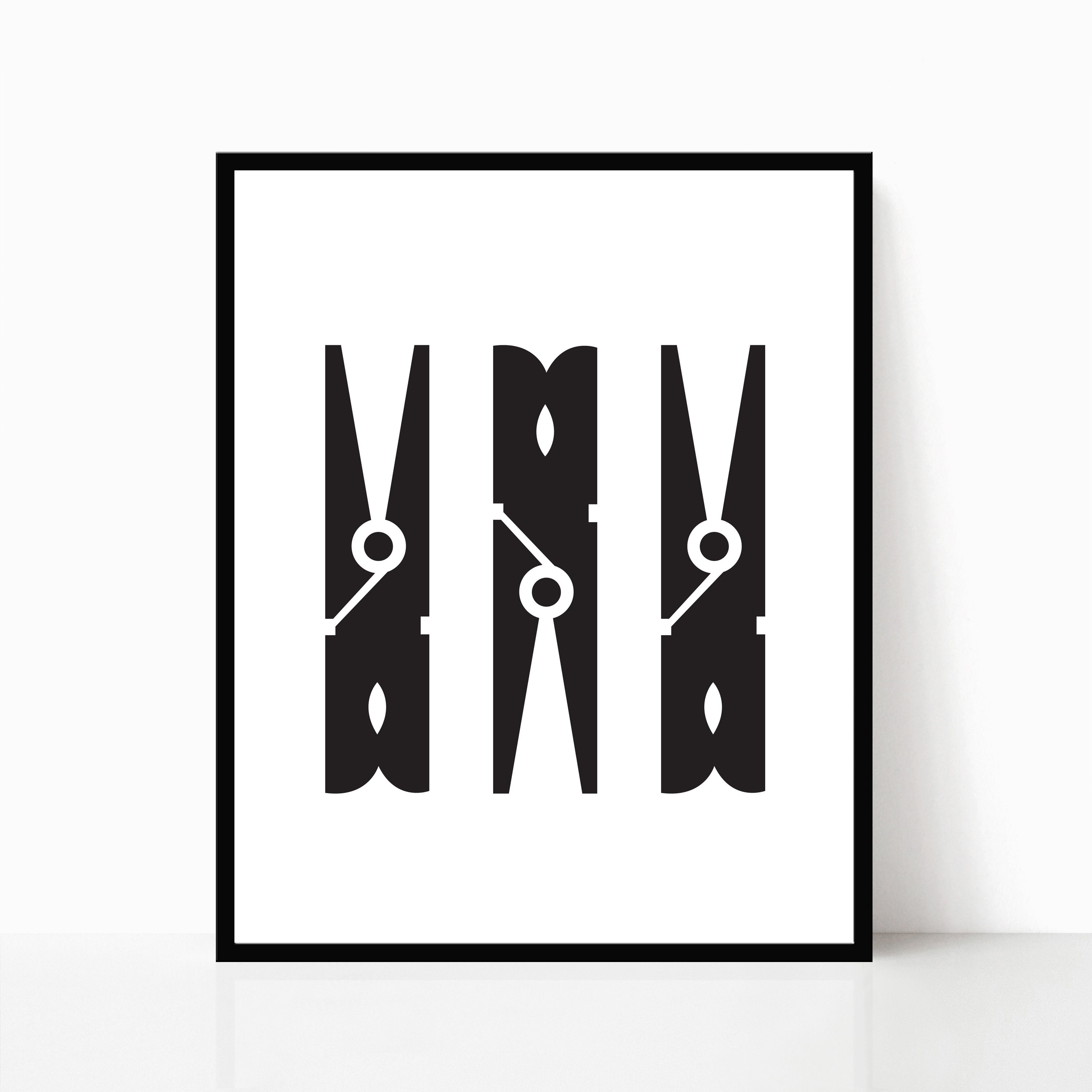 Black Clothespins 