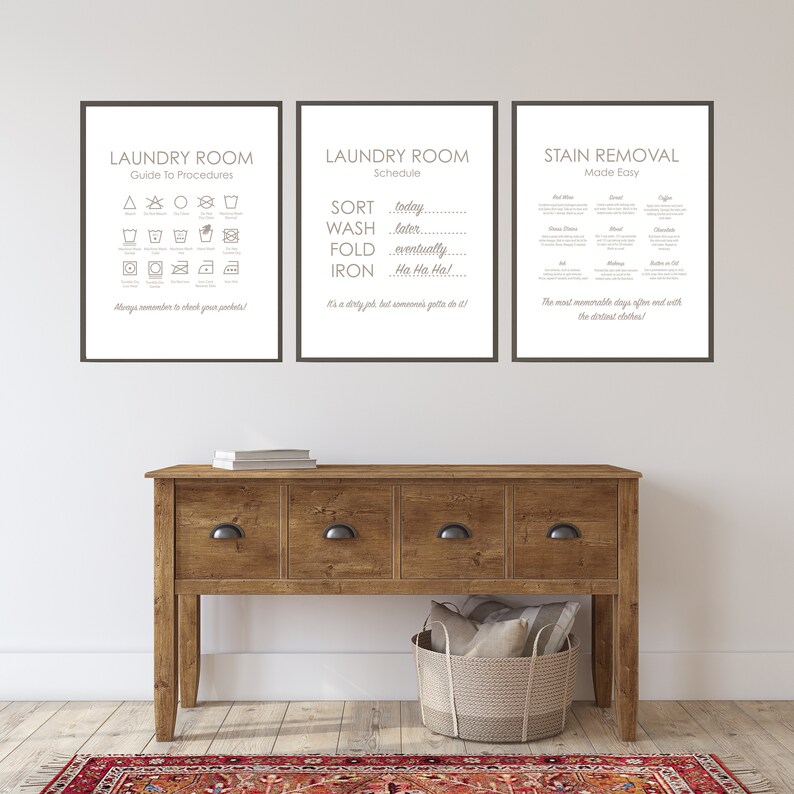 Laundry Room Art Set of Three Prints Laundry Room Decor | Etsy Canada
