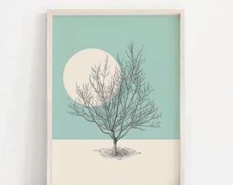 Tree Print - Tree Wall Art - Art scandinave - Art mural - Art minimaliste - Impression de salon - Tree Art Print - Vintage Print