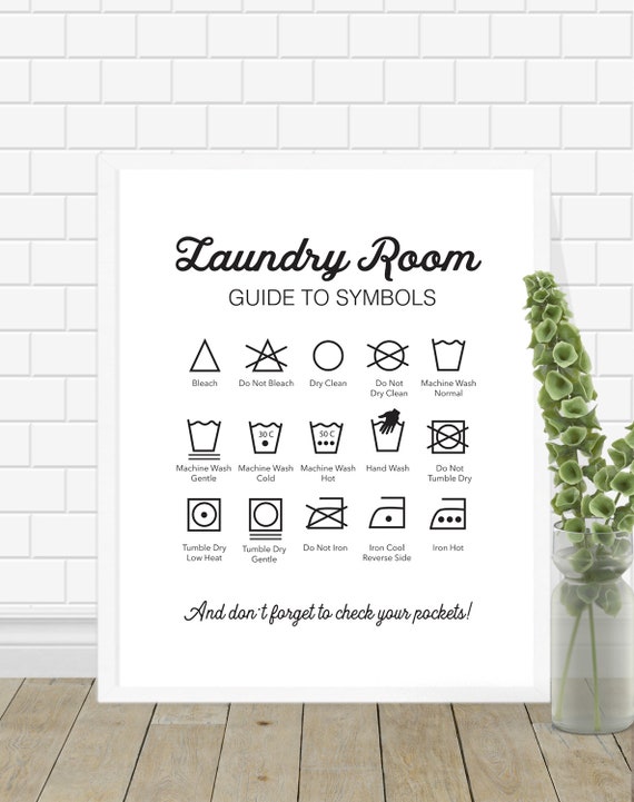 Laundry Symbols Print Laundry Instructions Washing | Etsy