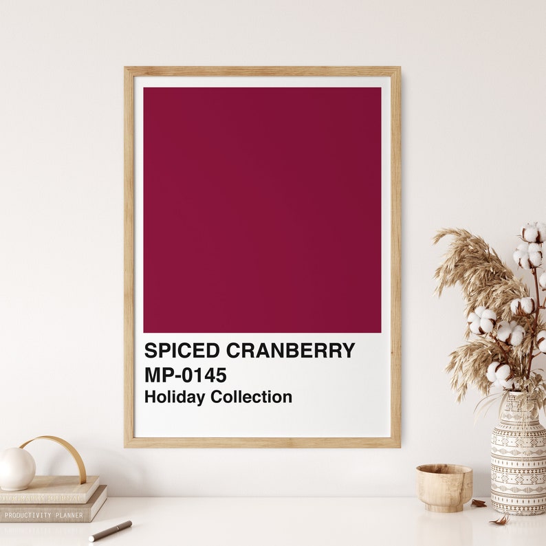 Colour Chip Print Holiday Print Colour Swatch Print Cranberry Art Burgundy Print Colour Swatch Poster Modern Art Print 画像 1