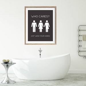 Bathroom Wall Art, Gender Neutral Bathroom Art, Social Justice Art ...
