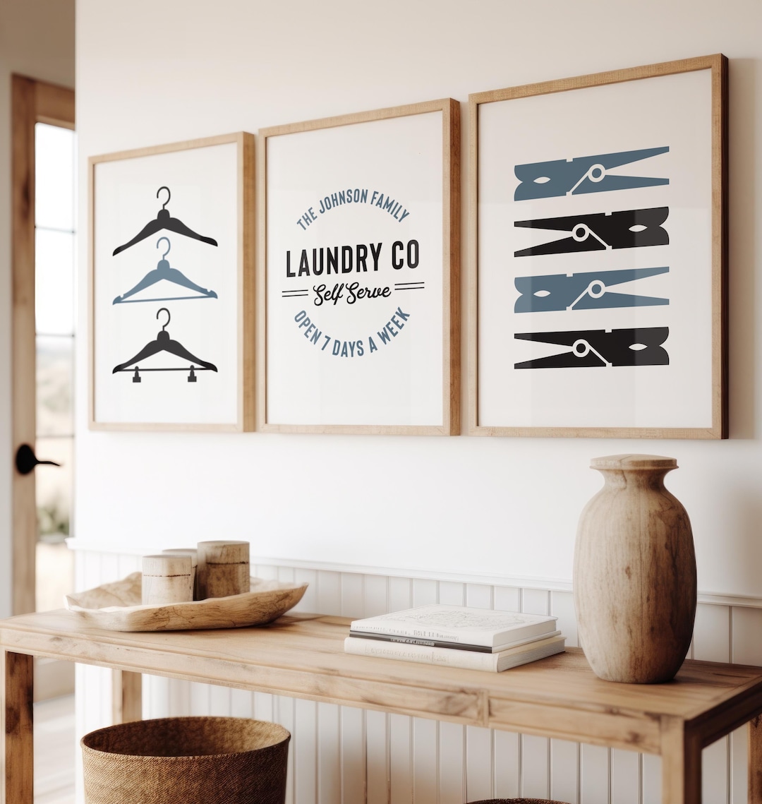 Laundry Room Art - Set of Three - Laundry Wall Art - Wall Art Set ...
