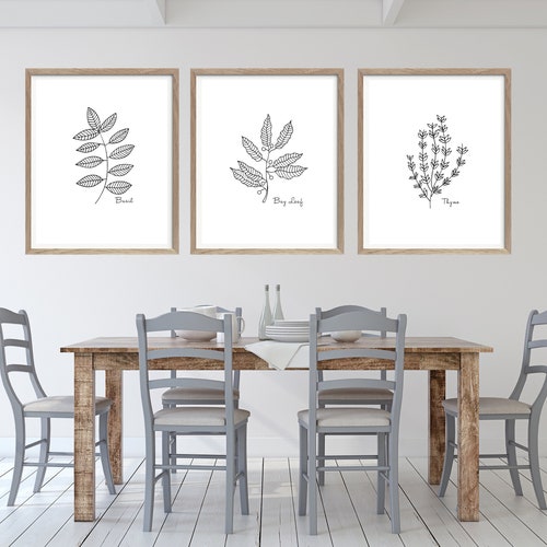 Botanical Art Print SET. 8x10 UNFRAMED. Kitchen Prints Etsy
