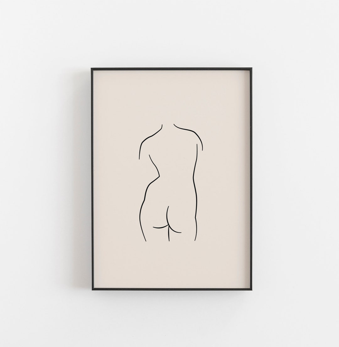 Arte de mujer desnuda Figura desnuda Dibujo de línea