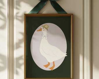 Silly Goose Print, Whimsical Nursery Wall Art, Kids Room Decor, Playful Illustration, Nursery Wall Decor, Hand-drawn Wall Art, Goose Artwork