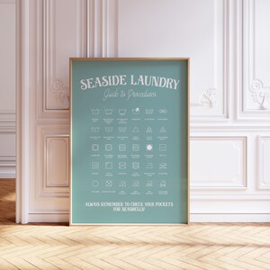 Beach House Sign, Beach Print, Laundry Room Art, Laundry Symbols, Beach ...