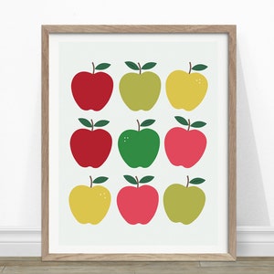 Apple Print Skandinavisches Dekor Nordisches Design Mid Century Modern Küche Wandkunst Küchendruck Apple Art Print Bild 2