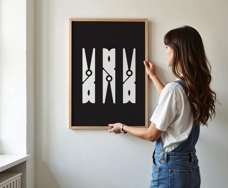 Laundry Room Print, Clothespins Print, Clothespin Art Print, Laundry ...