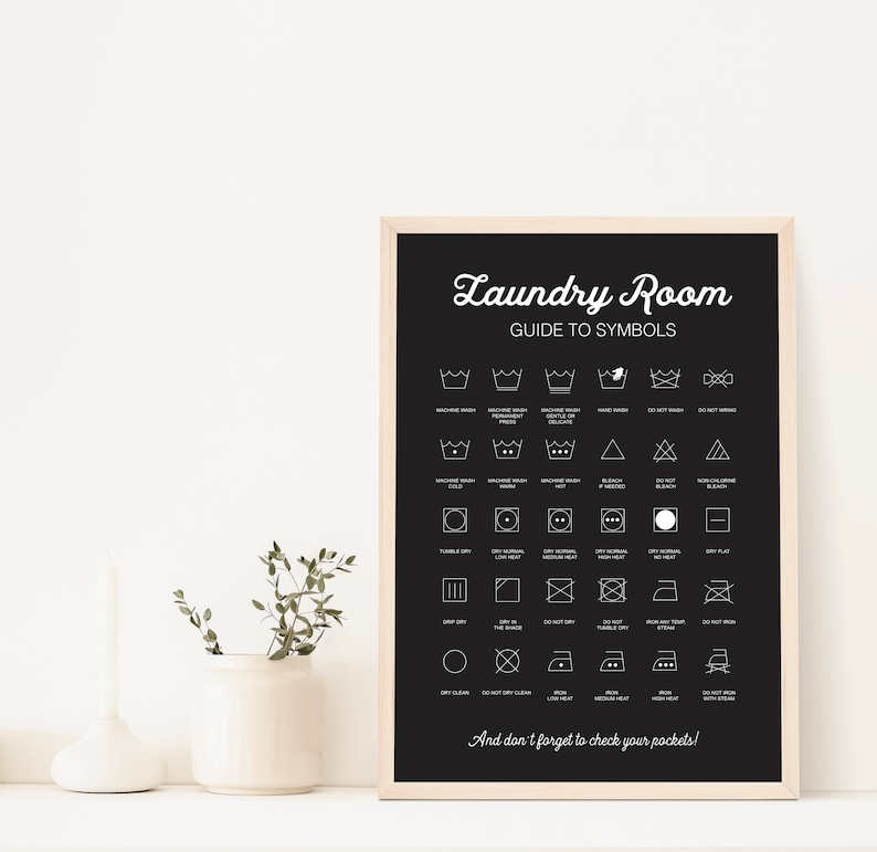 Laundry Symbols Print Laundry Instructions Washing - Etsy
