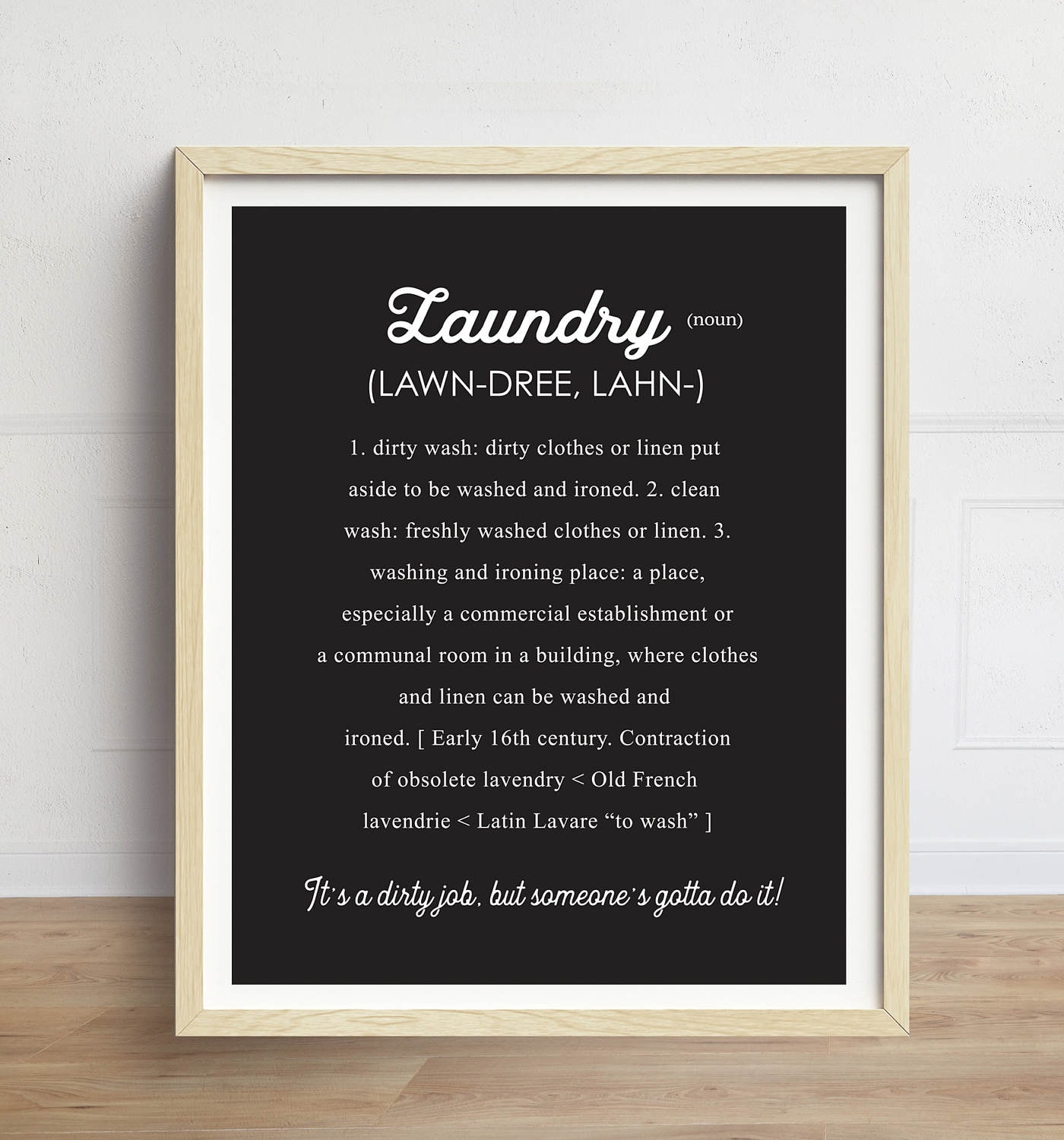 Laundry Definition Print Laundry Room Sign Black and White Etsy