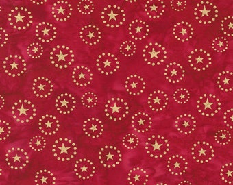 Kate Spain Felicity Batiks Stars Metallic Red SKU 27311 180M Sold by the HALF METER