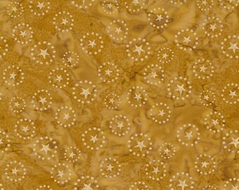 Kate Spain Felicity Batiks Stars Metallic Gold SKU 27311 184M Sold by the HALF METER