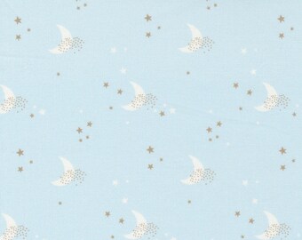 Paper + Cloth Little Ducklings Stars and Moon Blue SKU 25105 15 Sold by the HALF METER