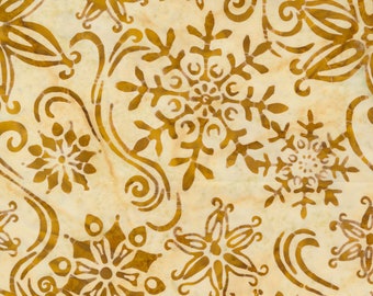 Kate Spain Felicity Batiks Snowflake Gold SKU 27311 130 Sold by the HALF METER