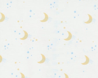 Paper + Cloth Little Ducklings Stars and Moon White SKU 25105 11 Sold by the HALF METER