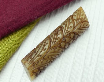 KEIM Ltd Brosche aus Olivgrünem Bakelit, Vintage Art Deco 1930er / Retro 1940er Jahre