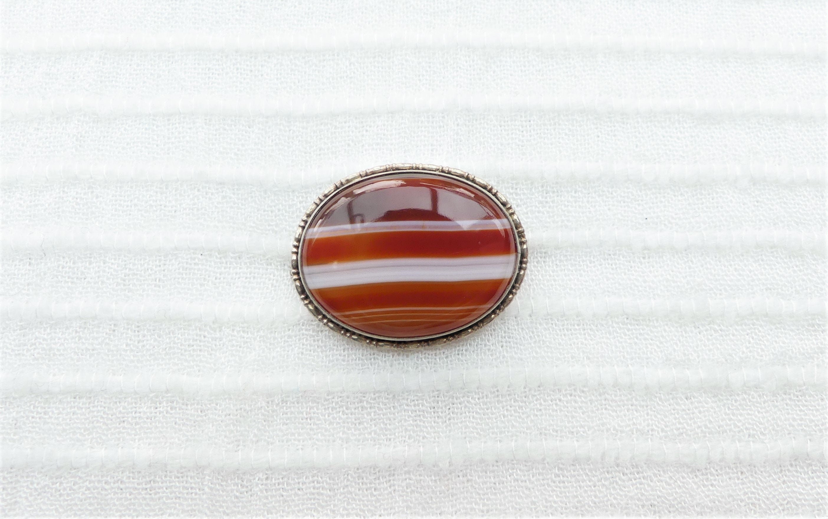 Perle en Agate rubanée - Dzi Cornaline authentique - 4184