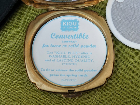KIGU Boxed Brass Convertible Powder Compact with … - image 4