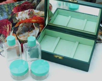 Coffret De Voyage Ancien Maylor London - Vanity Case Avec Pots Et Flacons - Occasion